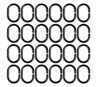 24 Anillos de Cortina de Ducha de plástico Negro, Ganchos de Cortina, Anillos de Cortina de Ducha en Forma de C, Accesorios de Cortina de Ducha, utilizados para rieles de Ducha (4.2 * 6 cm)