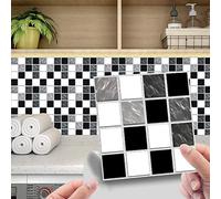 24 azulejos adhesivos de pared de vinilo de 15 x 15 cm, impermeables, PVC, autoadhesivos, para decoración de cocina, salón, baño