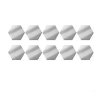 24 azulejos de espejo autohexagonales, perfectos para decorar paredes y muebles, fáciles de usar (L 24 piezas plateadas)