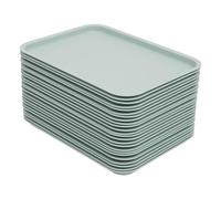 24 bandejas apilables para servir bandejas de comida rápida para restaurantes rápidos, cantinas, cocinas, hoteles, restaurantes, salones de comida, 36 x 27 x 2 cm (azul)