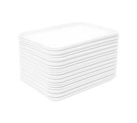 24 bandejas de comida rápida, rectangulares, bandejas de café, apilables, resistentes, aptas para lavavajillas, para restaurantes rápidos, cantinas, 36 x 27 x 2 cm, color blanco