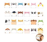 24 blocs de notas adhesivas con diseños de animales adorables, hojas adhesivas con diseños de animales, etiquetas autoadhesivas, artículos de papelería kawaii, notas adhesivas, hojas adhesivas para la