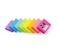 24 blocs de notas adhesivas de 1,5 x 2 pulgadas, colores brillantes, blocs autoadhesivos, 1920 hojas en total