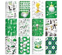 24 blocs de notas con temática de golf, recuerdos de fiesta de pelota deportiva, cuadernos de bolsillo para pelotas deportivas, 12 diseños de golf (2 de cada uno), 16 páginas a rayas, mini cuadernos