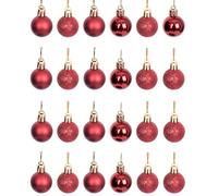 24 Bolas de Navidad inastillables, Color Rojo Oscuro, Decoraciones de árbol de Navidad, Bolas de Adorno de Navidad, Decoraciones Colgantes de Navidad, decoración navideña, Brillante, Mate, Purpurina