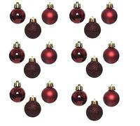 24 Bolas de Navidad inastillables de 30 mm, Color borgoña, decoración de árbol de Navidad, Bolas de Adorno de Navidad, Decoraciones Colgantes de Navidad, decoración navideña, Brillante, Mate,