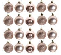 24 bolas de Navidad inastillables de oro rosa de 50 mm/24 unidades, decoración de árbol de Navidad, bolas de adorno de Navidad, decoraciones colgantes de Navidad, decoración navideña, brillante, mate,