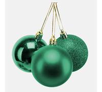 24 Bolas de Navidad irrompibles de 50 mm, Color Verde Esmeralda, decoración de árbol de Navidad, Bolas de Adorno de Navidad, Decoraciones Colgantes de Navidad, decoración navideña, Brillante, Mate,