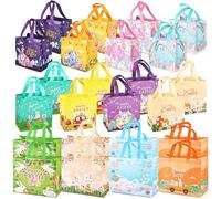 24 bolsas de búsqueda de huevos de Pascua, varios tamaños, bolsas de regalo de conejo de Pascua, zanahoria, pollito, huevo con asas, bolsas de regalo de Pascua, bolsas de Pascua multifuncionales no