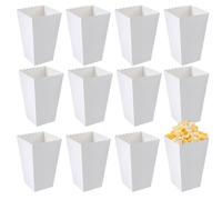 24 bolsas de palomitas de maíz blancas, para caramelos, palomitas de maíz, pequeñas bolsas de papel, palomitas de maíz, cubos pequeños, para fiestas, noches de cine
