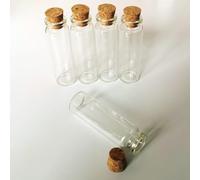 24 botellas de deseos de vidrio de 18 ml con tapón de corcho: minitarros for manualidades, regalos y bodas.