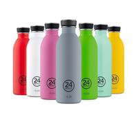 24 Bottles Urban Bottle - Botella de Agua de 1 Litro/500 ml/250 ml, Botella con Tapón 100% Hermético, sin BPA, de Acero Inoxidable, Diseño Italiano [No térmica, Ultraligera]