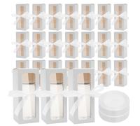 24 cajas de regalo, cajas de embalaje de papel, cajas de exhibición reutilizables con lazo y ventana, para vasos de 12/16/20 oz (blanco, 24 unidades)