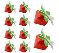 24 cajas de regalo de fiesta de fresa, caja de cartón con forma de fresa, caja de regalo de papel, caja de regalo de caramelos, caja de golosinas para cumpleaños, dulces, baby shower, suministros de