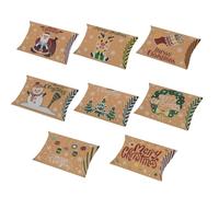 24 cajas de regalo de Navidad pequeñas de papel de estraza bolsas de regalo de papel kraft bolsas de regalo de Navidad para cajas de caramelos para bombones, galletas, fiestas, cajas de regalo, 12 x