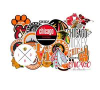 24 calcomanías de hockey Chicago American Blackhawks para botella de agua, laptop, bicicleta, computadora, motocicleta, funda de viaje, calcomanía decorativa para coche