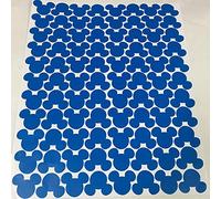 24 calcomanías de pared de dibujos animados con diseño de cabeza de Mickey Mouse para habitación de niños, decoración de pared de vinilo para habitación de niños (azul oscuro)