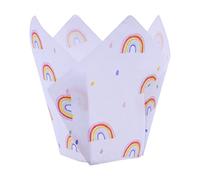 24 Cápsulas de Papel para Cupcakes de PME en forma de tulipán, Arcoiris