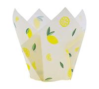 24 Cápsulas de Papel para Cupcakes de PME en forma de tulipán, Limones
