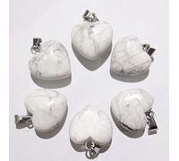 24 colgantes de piedra natural de cuarzo con ojo de tigre, lapislázuli, turquesas, corazón, para hacer joyas, collares, accesorios de adorno (color: n.º 6)