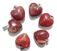 24 colgantes de piedra natural de cuarzo con ojo de tigre, lapislázuli, turquesas, corazón, para hacer joyas, collares, accesorios de adorno (color: n.º 7)