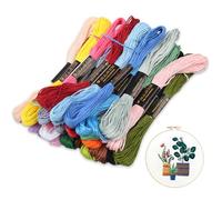 24 Colores Hilos Punto de Cruz juego,Cross Stitch,8M,Hilos,Bordado Hilos,pasatiempos creativos,Hilos de Bordar, para Costura, Punto de Cruz,Pulseras Amistad,para Adultos,Niños y Principiantes