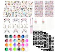 24 Colores Kit De Tatuajes Purpurina, Temporales Tatuajes Purpurina Para Niñas, Impermeable Glitter Tattoo Set Para Chicos Chicas Adultos, Purpurina Tatuajes Para Regalo Halloween Fiestas Carnaval