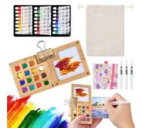24 Colores Mini Cajas de Acuarela, Paleta de Acuarela Portátil, Juego de Acuarelas de Viaje, Magnética para Pintura de Acuarelas, Estuche de Pintura de Viaje con Bolsa de Almacenamiento (Rosa)