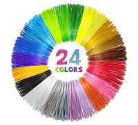 24 Colors 3D Pen PLA Filament Refills, 1.75mm Premium Filament for 3D Printer/3D Pen, Each Color 10 Feet, Total 240 feet, with 2 Finger Caps by SONGTIY, Christmas Gifts