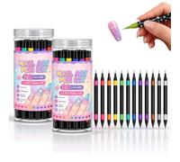 24 Colors Dual Ended Nail Art Pens Set, Nail Art Pens for Painting Nails (24 colors*2 Set)