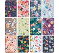 24 cuadernos florales - Mini bloc de notas de flores coloridas a granel con 12 diseños florales (margarita, rosa, vine) y páginas con líneas, 3,15 x 4,92 pulgadas para intercambio de regalos, fiestas
