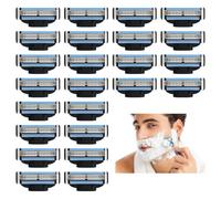 24 cuchillas de afeitar para maquinilla de afeitar Gillette Mach 3 con 3 | 24 cuchillas de acero inoxidable manuales para afeitar, cuchillas de afeitar profesionales, cuchillas de afeitar para hombres