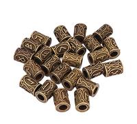 24 Cuentas de Barba para el Pelo, Cuentas Africanas para Cuentas de Pelo para Hombres y Mujeres, Collar con Colgante de Pulseras DIY para Trenzas de Pelo, Kits de Cuentas Vikingas