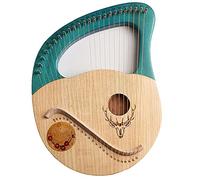 24 Cuerdas Metálicas Lyre Harp, Instrumento De Caoba, Diseño Ergonómico 3D, Con Llave De Afinación, Tutorial De Música, Mejor Regalo Para Principiantes Amantes De La Música Adulto (Color : Green)
