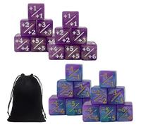 24 Dados Contador De La Vida Mágica ±1/±6 con Bolsillo de Algodón, Compatible Commander Deck, CCG, MTG, TCG, Para Fiesta Temática De Juego De Cartas