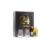 24 DAYS OF RUM The Original Rum Box Black Edition 41,3% Vol. 24x0,02l in Giftbox with 2 Nosing glasses