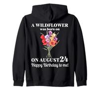 24 de agosto Nacimiento Flor Gladiolo Y Amapola Cumpleaños de agosto Sudadera con Capucha