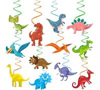 24 Decoraciones de Fiesta de Dinosaurios, Espirales Colgantes, Suministros de Fiesta Safari para Niños y Niñas, Temática de Jurassic y Dinosaurios