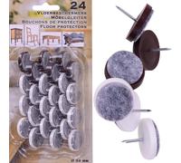 24 deslizadores de fieltro con clavo - 24 mm de diámetro