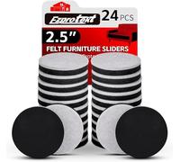 24 deslizadores de fieltro de 2.5 pulgadas para suelos de madera dura, almohadillas de fieltro reutilizables para mover muebles, deslizadores para mover sofás pesados, nevera, muebles se deslizan