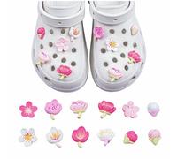 24 dijes para zapatos, flor para Crocs, para Jibbitz rosa, decoración de zapatos de flor de cerezo para niñas, accesorios de moda, S, Plástico, No es una piedra preciosa