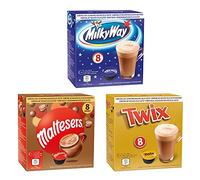 24 - Dolce Gusto Compatibles Cacao Cápsulas - Hot Chocolate Pod - Mars, Twix, Milyway (8 cada uno)