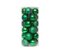 24 Festive Ball Ornaments, 38cm Christmas Balls, Green 6cm