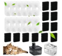 24 filtros para fuente para gatos, fuente de agua Dockstream para gatos PLWF005, PLWF115, PLWF105, filtro de repuesto para fuente de gato, 12 filtros y 12 esponjas