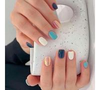 24 fundas completas reutilizables para uñas postizas, prensa brillante en los ojos de gatos acrílicos cortos, se adhieren a la fiesta