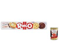 24 galletas Pavesi Ringo con vainilla, 165 g, galletas italianas con bocadillos y polpa italiano, 400 g