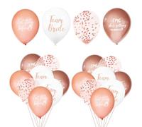 24 globos de látex para despedida de soltera, color oro rosa con letras "Team Bride", decoraciones de despedida de soltera para despedida de soltera "Omg! She's Getting Married"