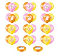 24 globos pequeños de margaritas, 2 rollos de cinta, decoraciones de margaritas, accesorios de fondo, globos de decoración de fiesta de vacaciones, decoraciones de fiesta de cumpleaños, juego de