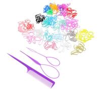24 Gomas Pelo Infantiles de Goma en Caja de Colores | Incluye Peine y Dos Herramientas, Surtido Multicolor, para Trenzas y Coletas