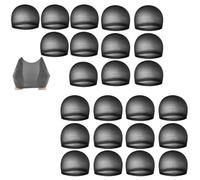 24 gorras de peluca HD negras, redecilla invisible, red para el cabello para mantener las pelucas en su lugar, gorra calva para pelucas